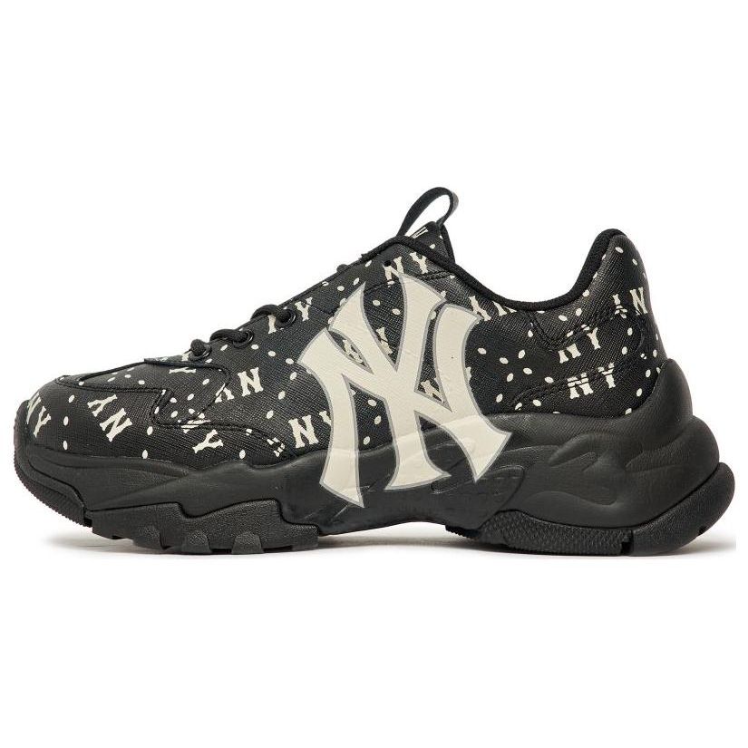 MLB Big Ball Chunky Cuir Tendance Sport Amortissantes Antidérapantes Résistantes à l'usure Basse Dad Shoes Baskets Unisexe Noir Blanc 3ASHMS13N-50BKS 37.5 gray