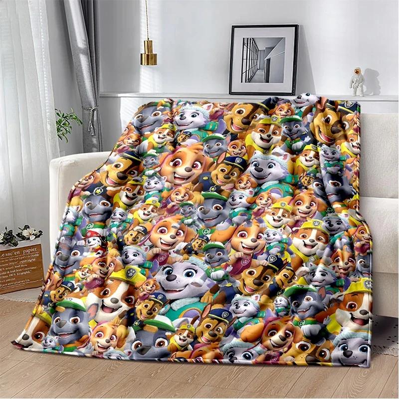 3D P-Patrols Cartoon Dogs Gift Soft Plush Blanket,Flannel Throw Blanket for Living Room Bedroom Picnic Bed Sofa Cover