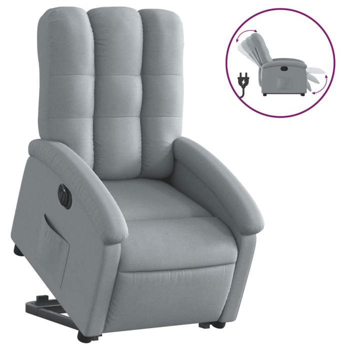 VidaXL Fauteuil Inclinable Électrique, Chaise de Relaxation avec Dossier et Repose-pied Réglables, Siège de Salon, Moderne, 3204116