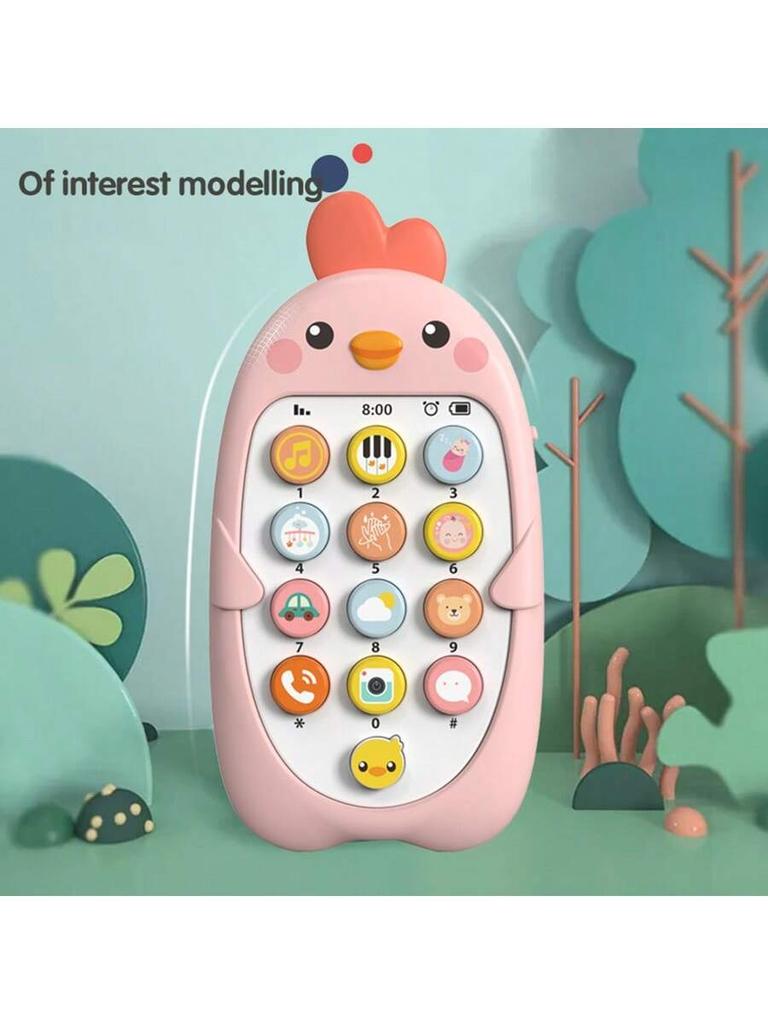 Multifunctional and cute baby mobile phone toy with sensory learning function, multiple sound, light and music effects, can be c