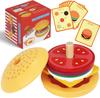 Wooden Burger Sandwich Stacking Toys For Toddler Kids Preschool Learning Educational Toys Pretend Play Food Kitchen Toys Gift