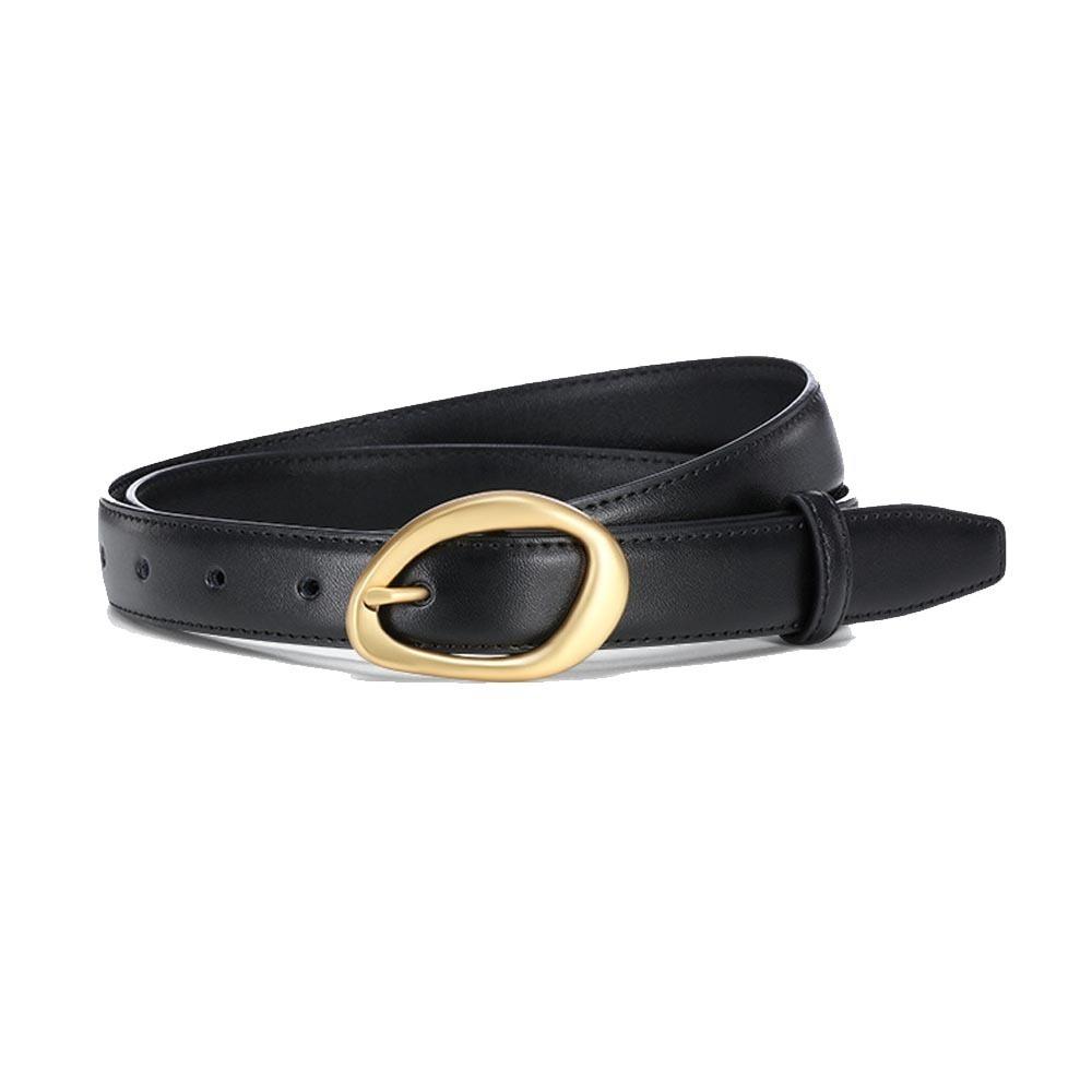 Irregular Metal Buckle Leather Waist Belt Luxury Design Casual Versatile Waist Strap Women Trendy Pin Buckle Waistbands