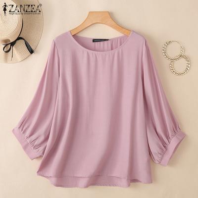 Blusa Coprispalle Casual da Donna a Manica 3/4 Larga con Scollo Rotondo