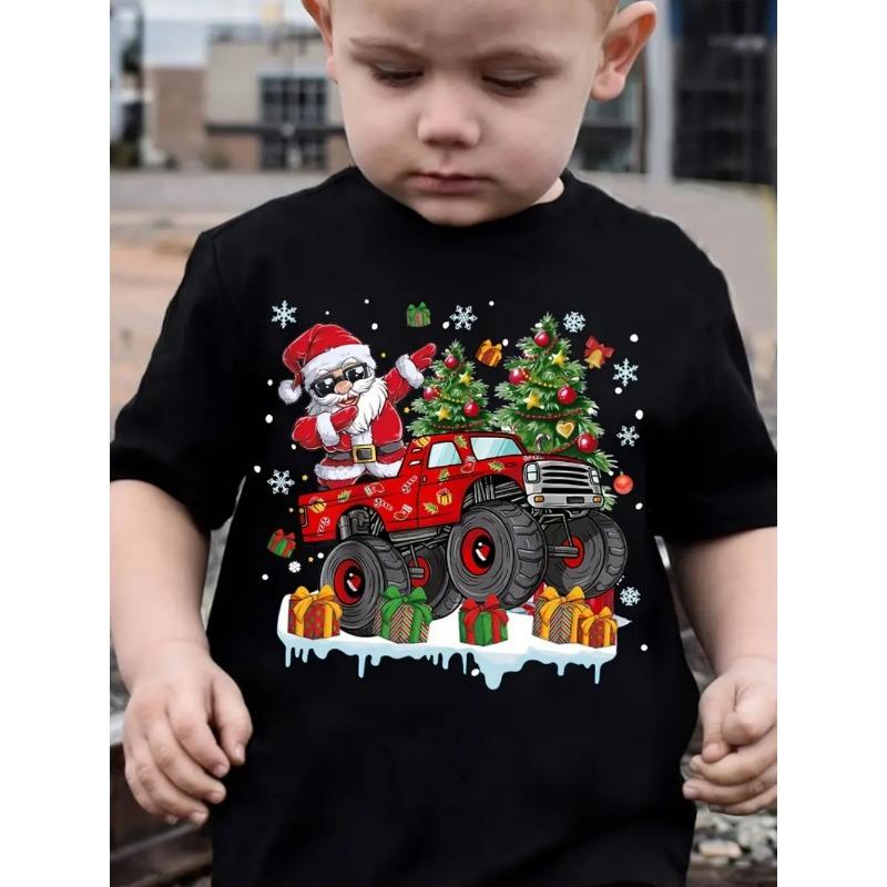 Christmas Children's Clothing Fashion Pattern 3D Print Casual Round Neck Short Sleeved T-Shirts Comfort T-Shirts for Children