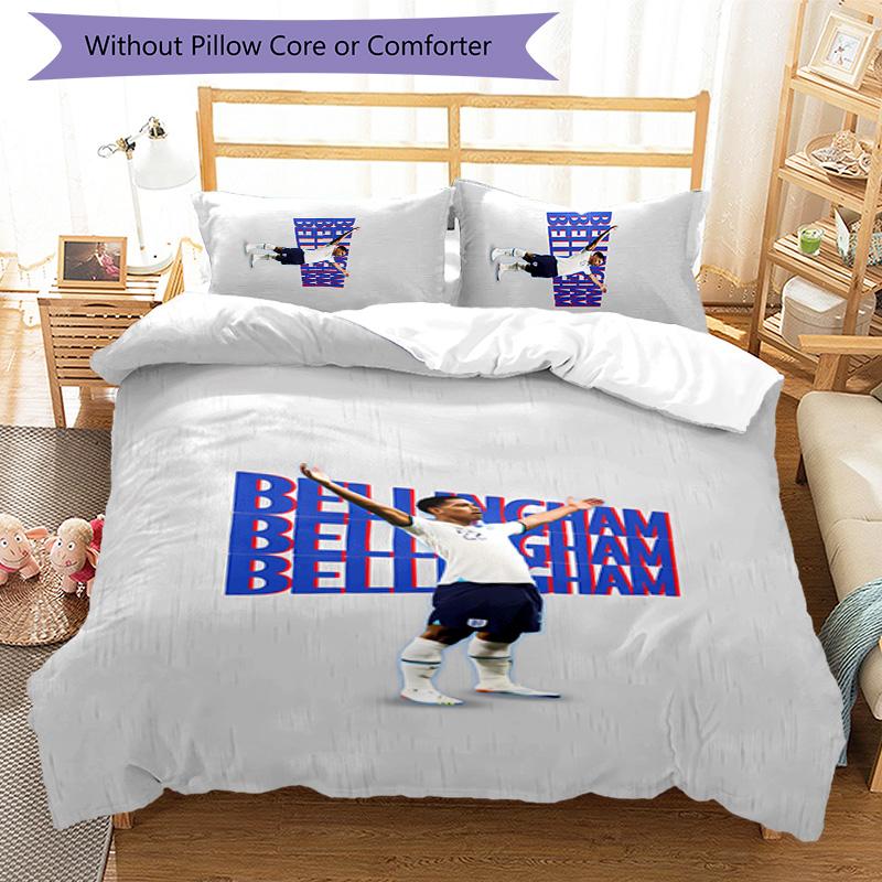 3pcs Kylian Mbappé Pattern Bedding Set Duvet Cover Set Includes Duvet Cover &pillowcases,perfect All Season Bedroom Decoration&gift