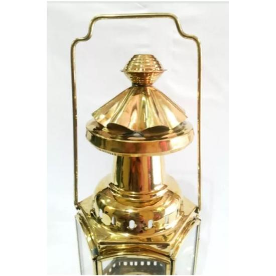 Vintage Brass Nautical Maritime Hanging Ship Lantern~Ship Cargo Oil Lamp 12"