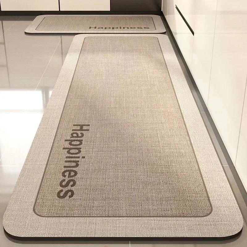 Carpet for Kitchen Waterproof Floor Mat PVC Leather Long Carpets Anti-slip Foot Mats Minimalist Home Decoration Rug