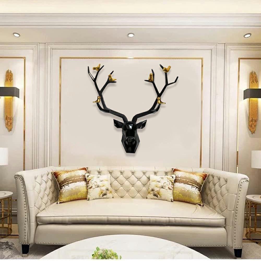 Hanging Home Decoration Perfect for Living Room/Hotel/Restaurant/Bedroom (Color : Black and Gold) (Neck Size : 21 INCH)