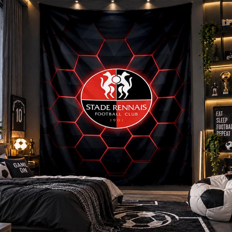 Wall Hanging Tapestry Stade Rennais FC Print Cloth for Living Room Bedroom Home Decor