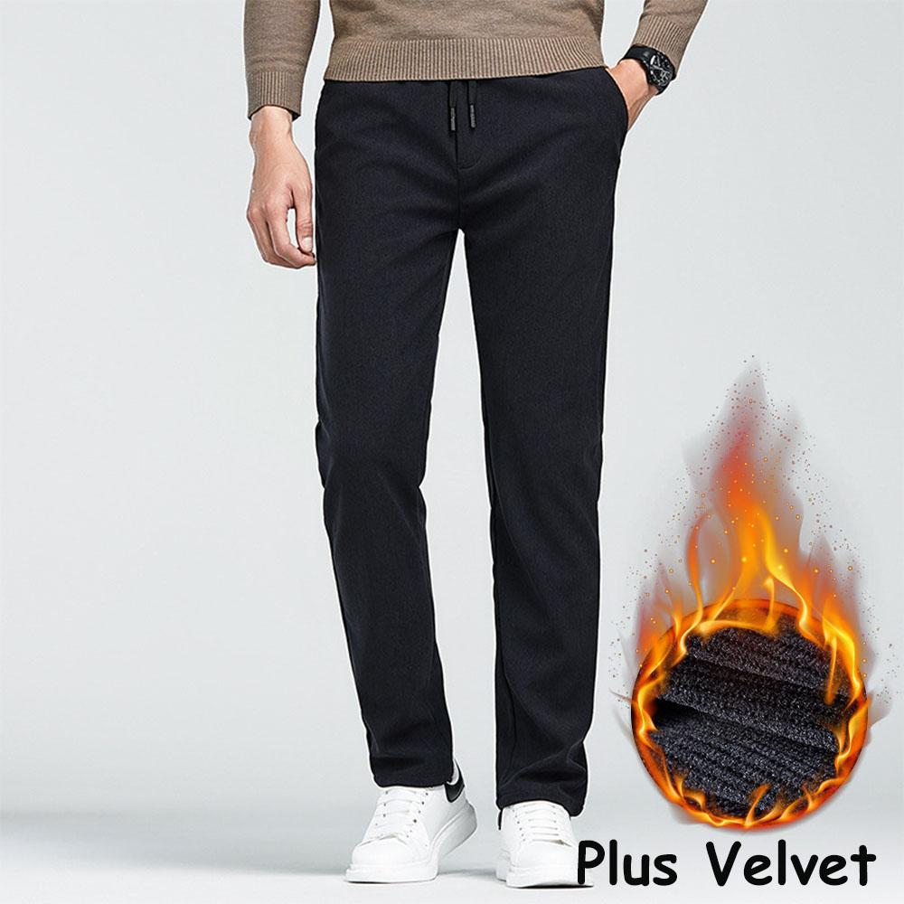 Men's Oversized Formal Plus Velvet Thick Corduroy Casual Fleece Pants Sweatpants Track Pants Drastring Blazer Trousers Suit Panats For Men