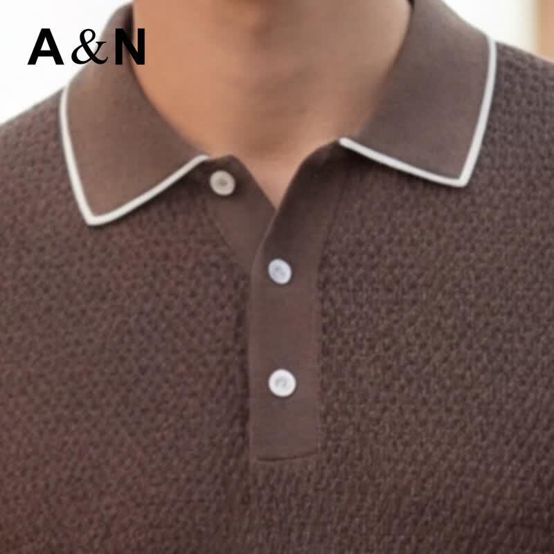Antonio Men's Merino Wool Blend Short Sleeve Polo Knit