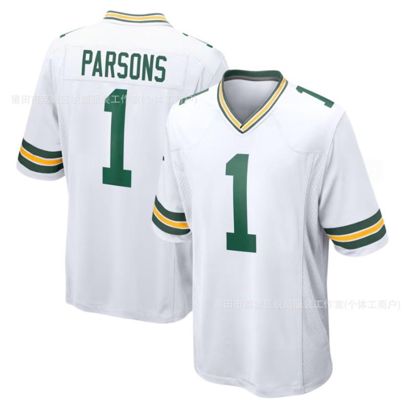 Mens NFL Micah Parsons Green Jersey Rugby Football Fan Apparel Premium Breathable Athletic Top
