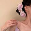 1Pcs Elegant Floral Hair Claw Clips For Women Spring Summer Rose Butterfly Hair Clips Beach Vacation Hairpin Hair Accessory