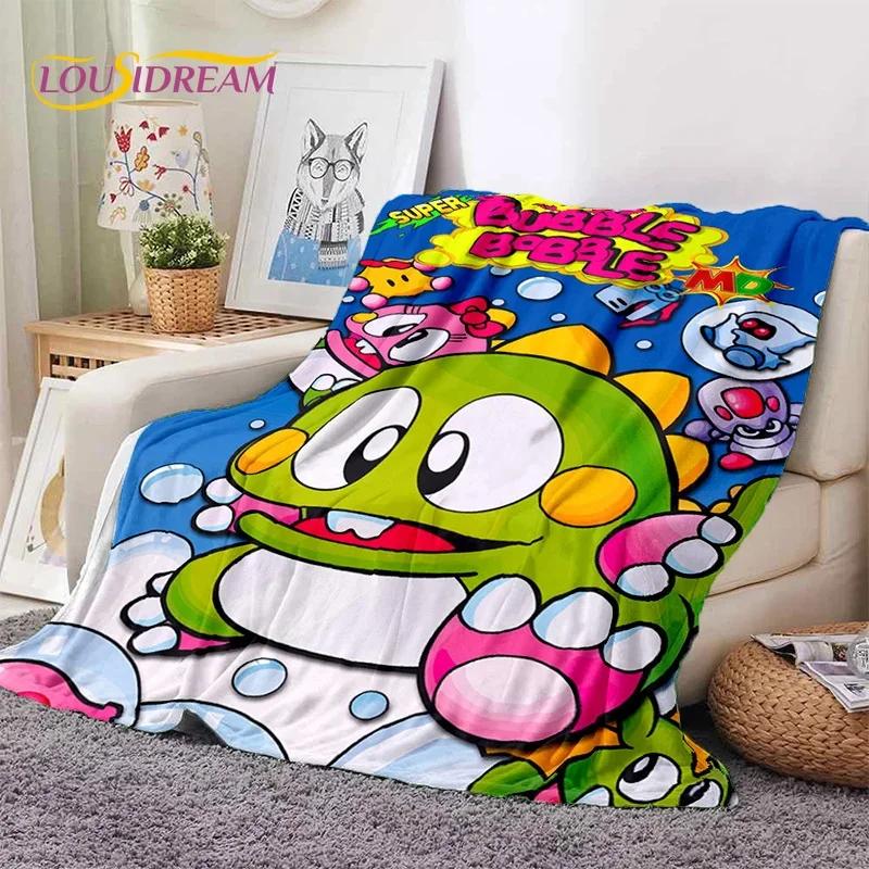 Мультяшное Bubble Bobble Puzzle Bobble Ретро-игра Мягкие одеяла, Плед Удобное одеяло для пикника Кроватей Дома Спальни Детей 75X95CM