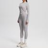 Naked double-sided grinding tight long-sleeved yoga suit outdoor running thin fitness pants sports suit women