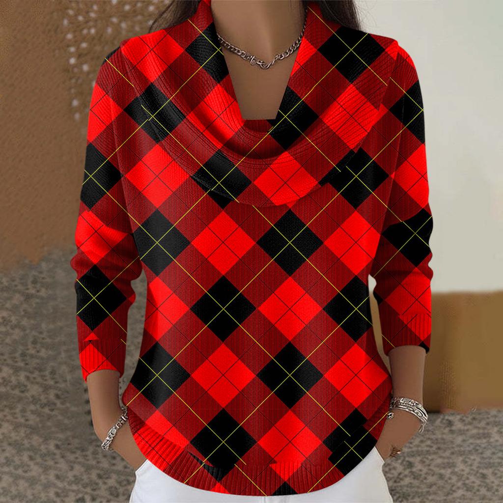 Dam Casual Och Moderiktig Rundhals Långärmad Tryckt Topp Tröja