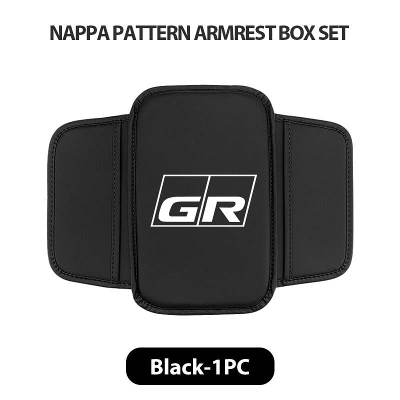 For Toyota Leather Car Armrest Box Cushion Side Storage Pocket Protector Cover GR Sport Crown RAV4 Yaris Land Cruiser Corolla