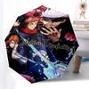 1 Stück Jujutsu Kaisen Inspiriertes Regenschirm Automatisches Öffnen Schließen, Tragbares 3-fach Design, 8-Speichen Eisenrahmen, Outdoor, Perfektes Geschenk für Fans, Reisende,