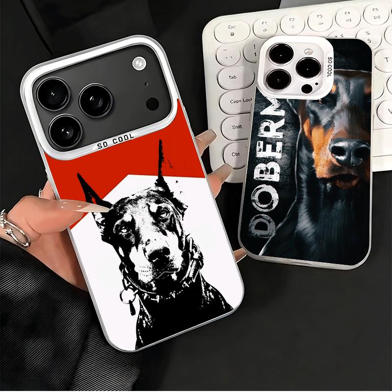 Doberman Dog Cool Shockproof Phone Case for iPhone 17 Air 16 16E 15 Pro Max 14 Plus 13 Mini 12 Back Cover Anti Fall Fundas