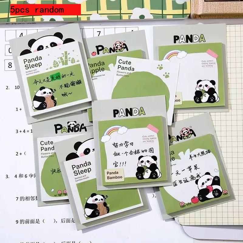 Kawai Stationery Panda Note Pad Cute and Beautiful Tearable Sticky Cartoon Notepad Simple Portable Ins Style Small Book Lovely
