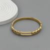 Gold Cuban Link Crystal Hinged Bangle for Women, Stainless Steel Sparkling Luxury Jewelry Gift for Daily Party Wear