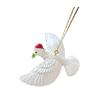 Peaceful White Flying Pigeon Ornament Resin Lifelike Hanging Bird Decoration for