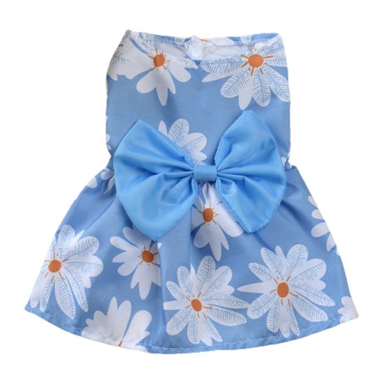 Pet Clothing Wrinkle-free Sweet Two-legged Charming Floral Print Small Dog Cat for Party