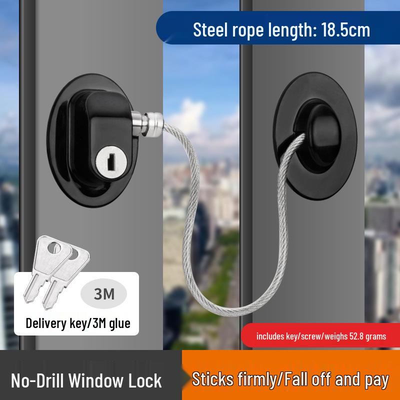 Window Safety Lock Chain: Ventilation, Anti-Theft, In/Out Opening, Child Secure.