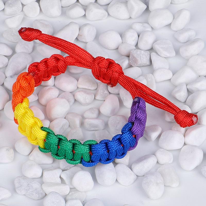 Manufacturer LGBTQ Pride Rainbow Design Paracord Unisex Women Survival Bracelets for Men
