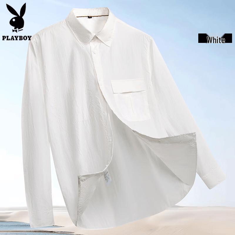 PLAYBOY Men s Solid Color Sun Protection Cooling Shirt XL/50