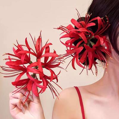 Hawaiiansk Lycoris radiat Hårklämma För Kvinnor Flickor Romantisk Böhmisk Blomma Sido-Pangs Klämma BB Hårklämmor Håraccessoarer