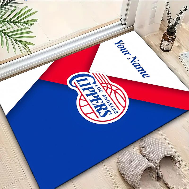 Custom Name Rug LA Clippers Basketball Art Area Rug Suitable for Indoor And Outdoor,Carpets for Homes, Offices,Living Rooms,Home Decor,Christmas Gift
