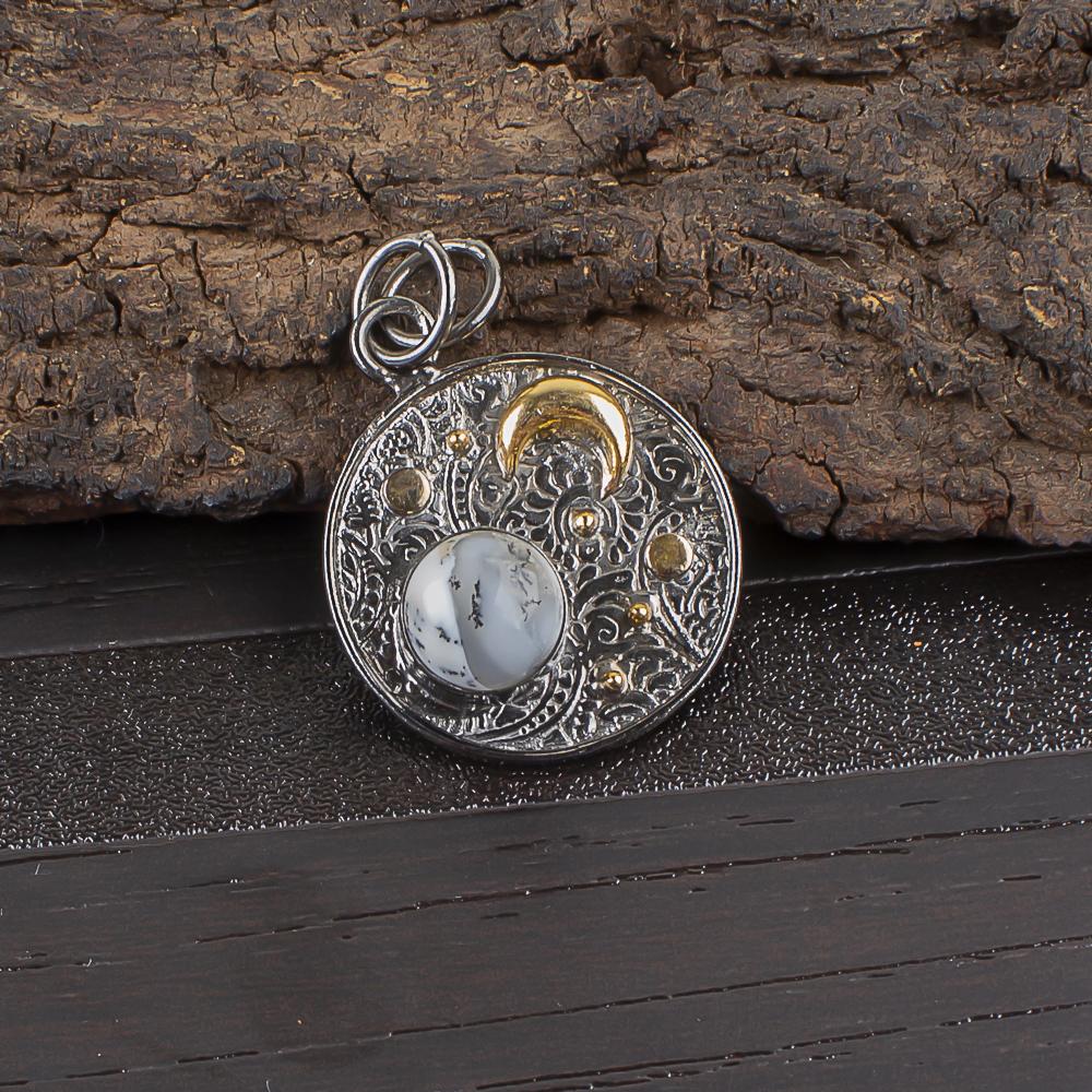Dendritic Opal Pendant, 925 Solid Sterling Silver Gemstone Jewelry, Handmade Pendant, For Thanksgiving Gift