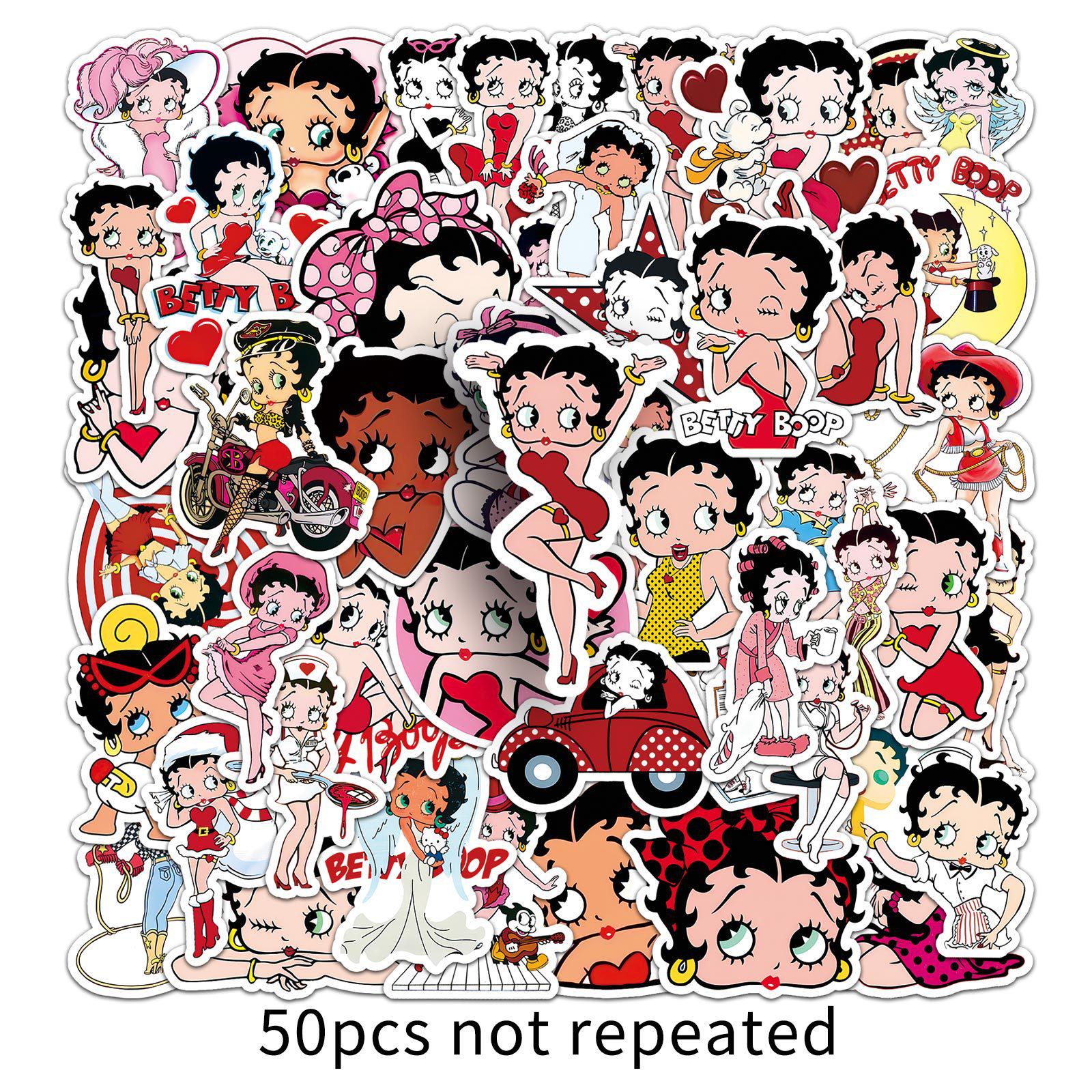 

Miss Betty Cute Sticker Set: 50 Creative & Fun Decorative Sheets for Notebooks, Fridges, Desktops, Guitars