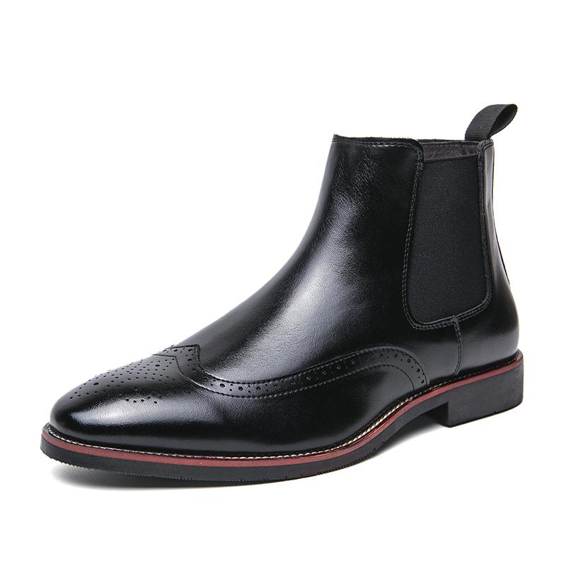 Men's Large Size Plus Velvet Chelsea Boots: European & American Style, Slip-On, Cross-Border Fall/Winter Fashion