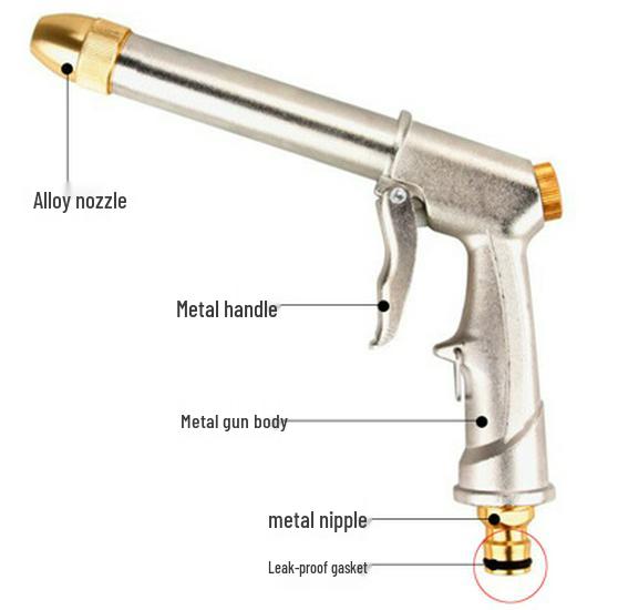 

High-Pressure Garden Hose Nozzle with Metal Long Rod