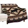 Rustic Indian Native Style Throw Blanket, Mexican Blanket, Primeval Forest Deer Animal Blankets Decor for Living Room Couch Bed
