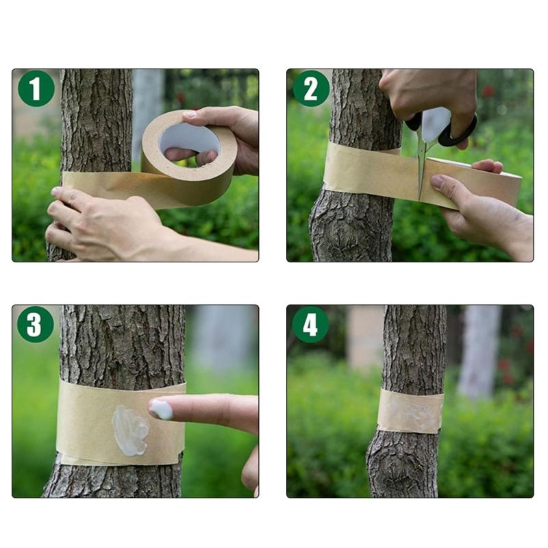 Adhesive Tree Tape Tree Protectors Wrap 165Ft Long 2Inch Wide For Fruit Tree Shrubs Vine Adhesive Tree Trunk Bandage