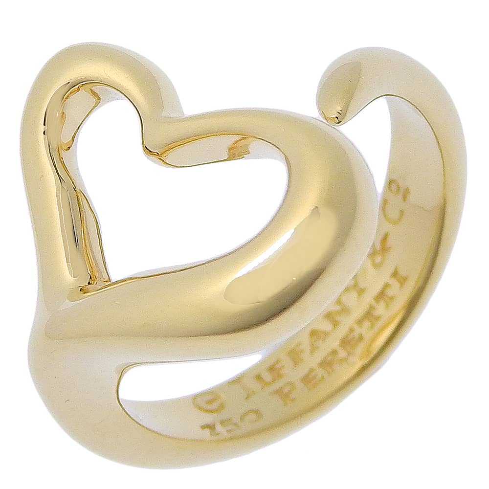 

TIFFANY&Co. Кільце «Відкрите серце» Elsa Peretti K18 жовте золото #5.4(Розмір США) серце 7.0г Жіноче Вживане