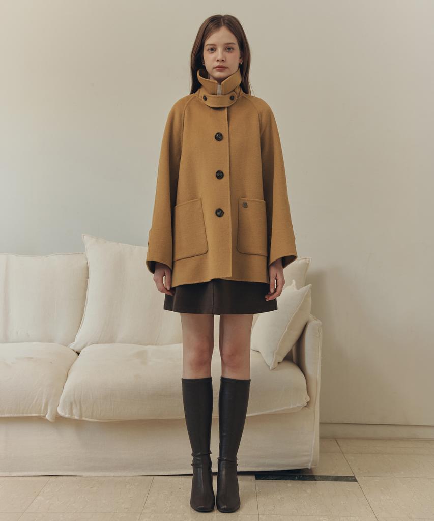 ZEROSTREET Handmade A-Line Wool Half Coat / Camel