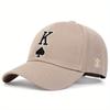 Stylish Hip Hop K Letter Baseball Cap Hip Hop Snapback Hat Poker Embroidered Golf Hats Outdoor Use Active Leisure Caps Dad Hats