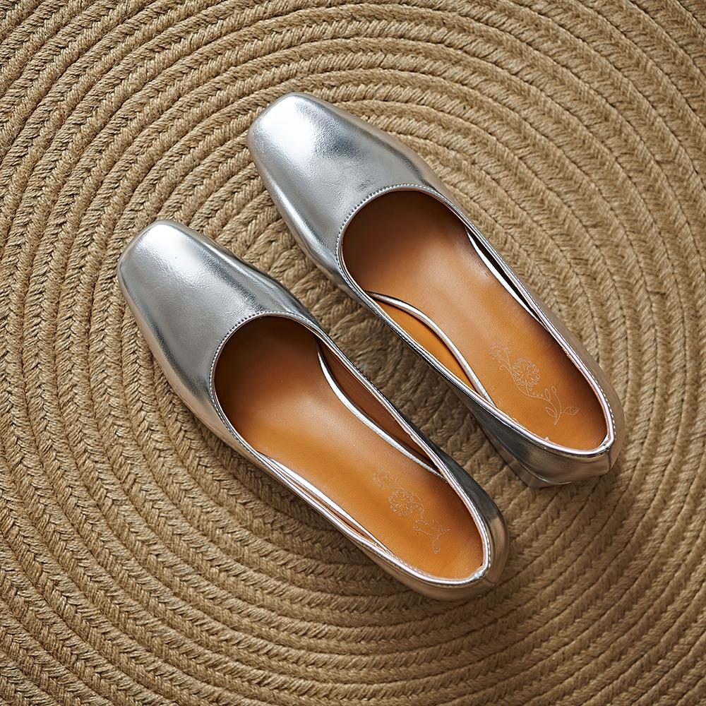 

Бежевые серебристые женские туфли-лодочки на среднем каблуке, маленькие, большие, размер 32 46 45 серебряный