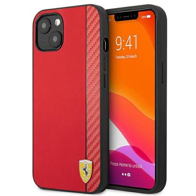 Ferrari Fesaxhcp13Sre Iphone 13 Mini5,4 Červený/Red Pevný obal On Track Karbónový prúžok
