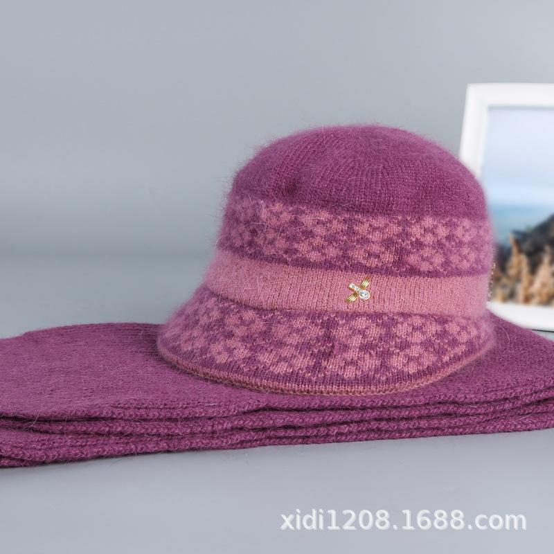 Hat Granny Sky Plush Rabbit Wool Hat Old Lady Mom Knitted Warm Fashion Hat