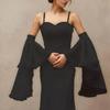 Luxurious Sunscreen Long Tulle Sleeves Thin Chiffon Lace Detachable Sleeves Breathable Gothic Wedding Gloves Wedding Party