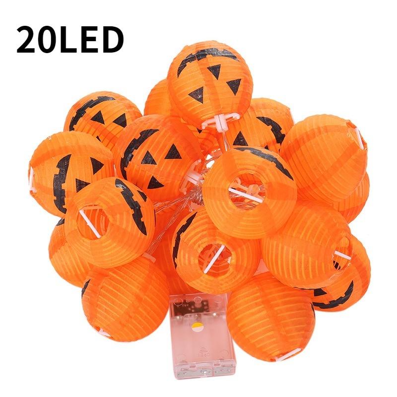 Luci a stringa di zucche di Halloween 3D Lanterne di Halloween per feste Casa Decorazione fai da te Luce bianca calda Luce a batteria