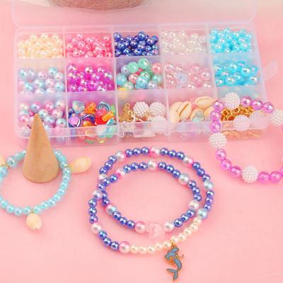 Perlenschmuckherstellung Mädchen Armbandherstellungskit Meerjungfrau Perlenperlen Weihnachtsgeschenk DIY Schmuck