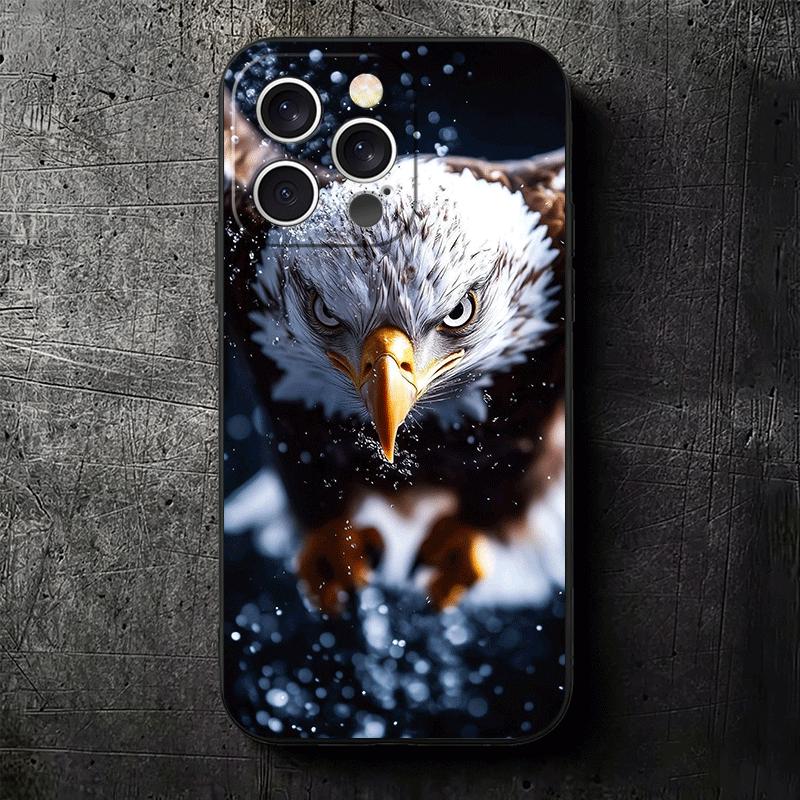 Bald Eagle Cool Soft Phone Case for iPhone 16 16E 17 Air 15 Pro Max 14 Plus 13 Mini 11 12 7 Black Cover Back Shell