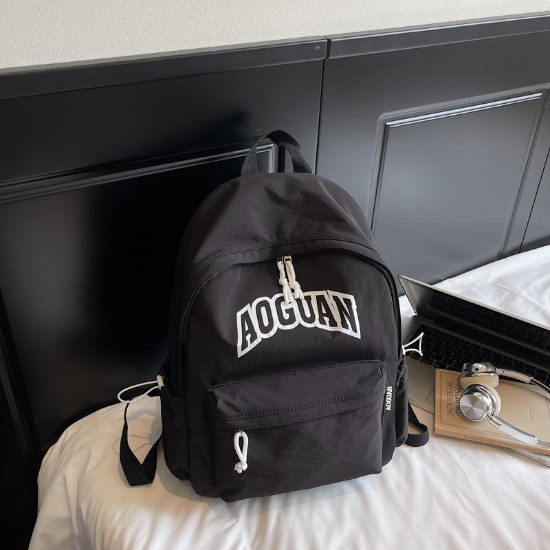 

Новый рюкзак с алфавитом женский японский простой большой вместимости школьная сумка для старшеклассников дорожный рюкзак чёрный