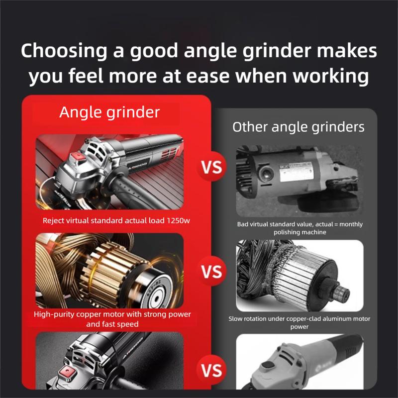 Pure Copper Motor Angle Grinder Polishing Machine Multifunctional Small Polishing Cutting Machine Hand Grinding Wheel Household